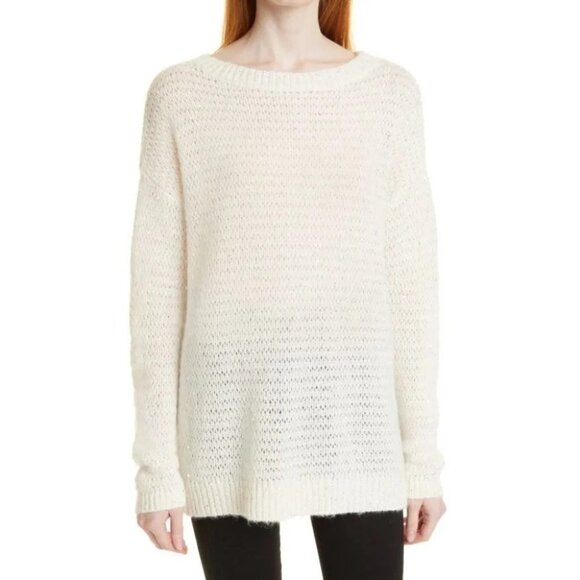 NORDSTROM SIGNATURE Cashmere Sequin Sweater in Ivory size XXS - Picture 1 of 6